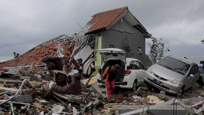 Así luce la zona de Indonesia afectada por un tsunami
