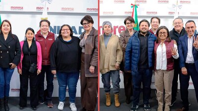 Las aspirantes fueron cobijadas por dirigentes nacionales del partido