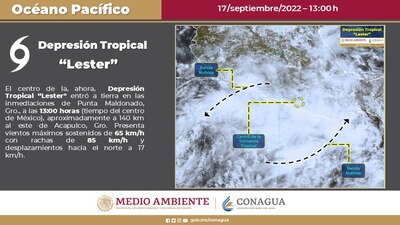 A las 13:00 horas, la Tormenta Tropical llegó a las costas de Guerrero