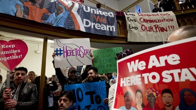 Inmigrantes, 'dreamers' y activistas se manifestaron contra el discurso de Trump