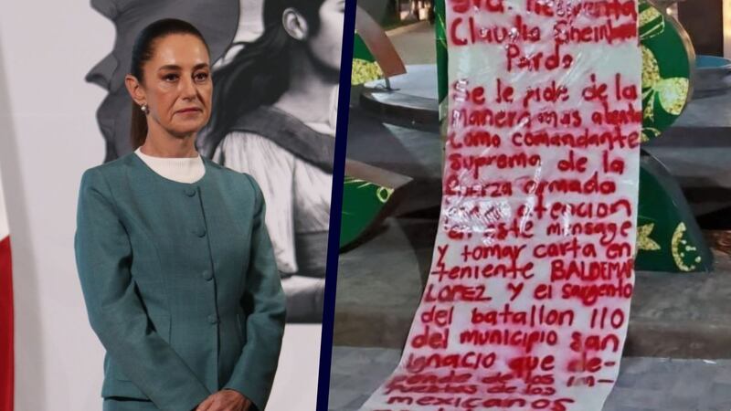 Reacciona Sheinbaum a ‘narcomantas’ firmada por ‘Los Chapitos’