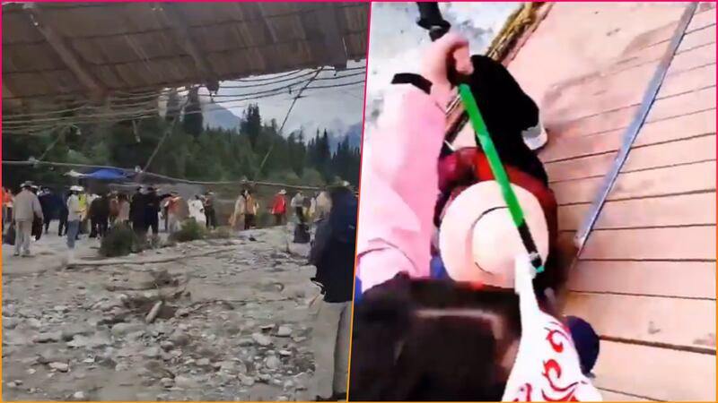 VIDEO: Se desploma puente colgante en China; hay 5 muertos y 24 heridos