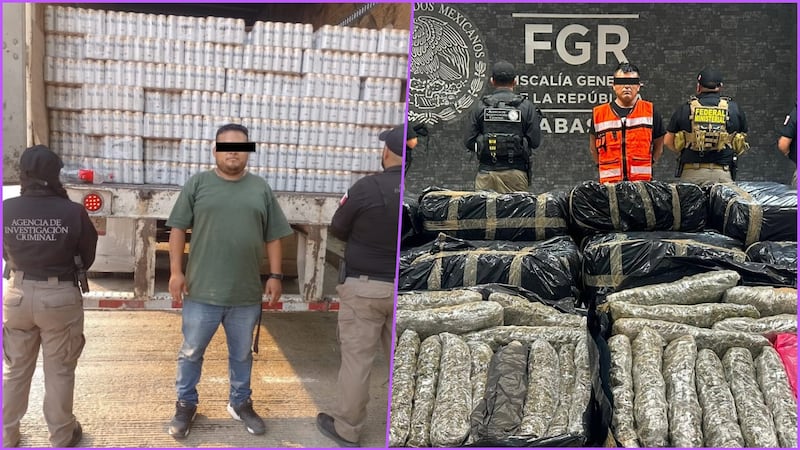 Entrega fallida: agentes decomisan una tonelada de mariguana y 48 mil cervezas en Tabasco