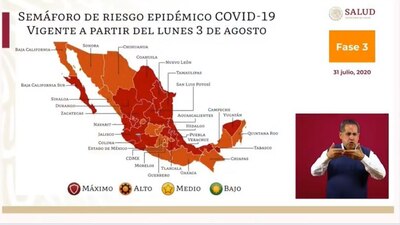 La mitad del país permanecerá como alto riesgo durante la próxima semana