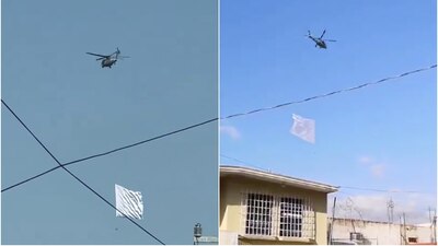 El helicóptero sobrevoló la ciudad de Culiacán la tarde de este viernes