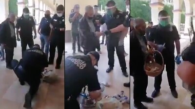 Uniformados en Texcoco compraron toda una canasta de dulces