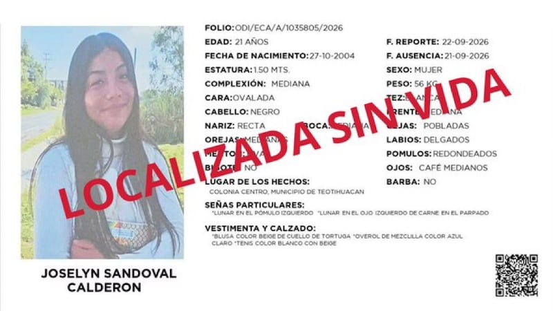 Hallan sin vida a Joselyn Sandoval, estudiante de la UAEMéx reportada como desaparecida