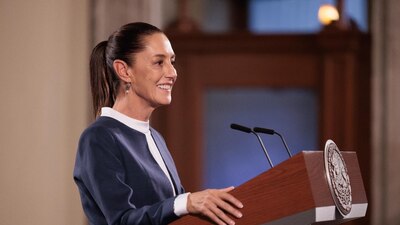 La virtual presidenta electa dio su primera conferencia en Palacio Nacional