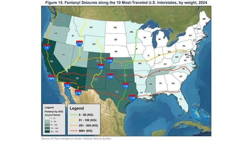 Narcos mexicanos usan principales carreteras de EU para distribuir drogas: DEA