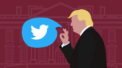 La red social hizo una revisión detallada de los últimos tuits de Trump y decidió suspenderla