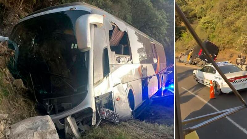Vuelca autobús con maestros de la CNTE que viajaban a con dirección a la CDMX