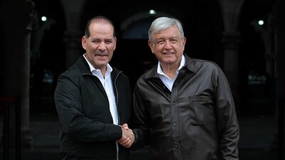 Martín Orozco y AMLO en una reunión privada en Aguascalientes