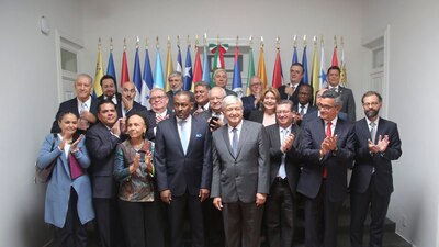 López Obrador y representantes de los países latinos y del Caribe