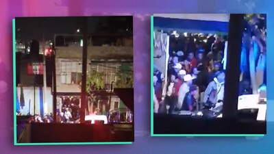 Vecinos grabaron el momento y con gritos reclamaron a los asistentes, en su mayoría jóvenes