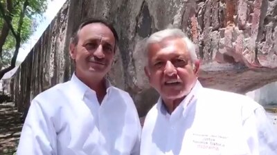 Moisés Romano, presidente de la comunidad judía en México, y López Obrador