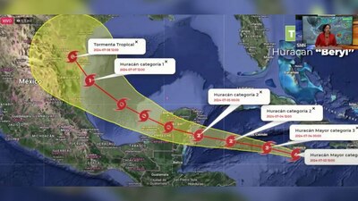 El SMN hizo una proyección de cómo será el trayecto del huracán por la República