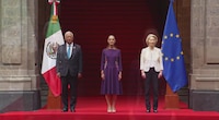 Sheinbaum recibe en Palacio Nacional a la delegación de la Unión Europea