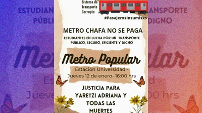 Además, para este viernes está programada la marcha #MovilidadSinMiedo, hacia el Zócalo.