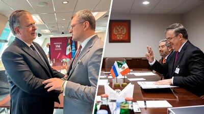 Tras presentar la propuesta de paz de AMLO, el canciller compartió los encuentros