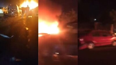 El camión sin frenos arrasó con varios vehículos que luego se quemaron