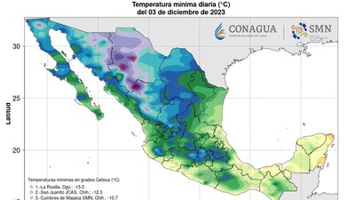 Se estima caída de aguanieve y nieve en algunas regiones
