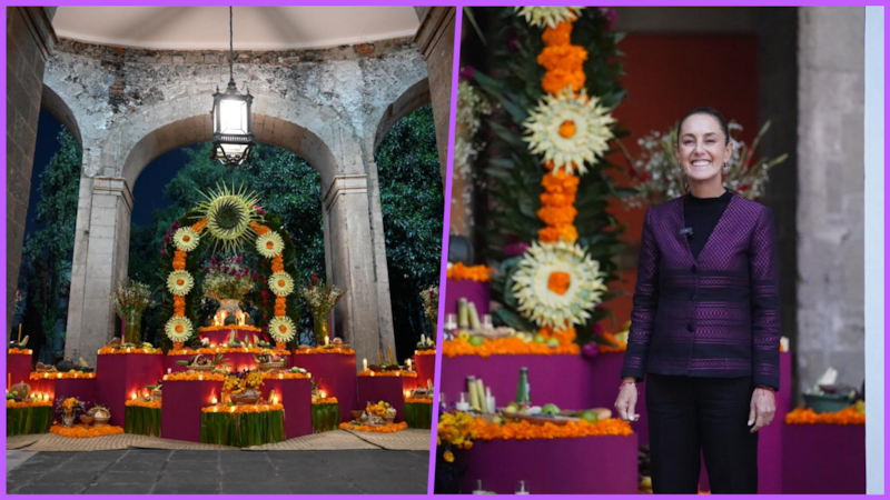 Sheinbaum dedica ofrenda de Día de Muertos a las ancestras indígenas de México en Palacio Nacional