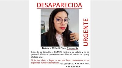 La joven desapareció el 3 de noviembre tras dirigirte a su empleo