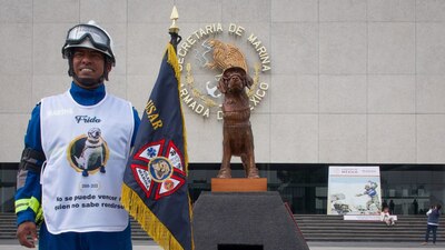 El 15 de noviembre pasado Frida falleció; hoy hay un escuadrón de rescate que lleva su nombre.