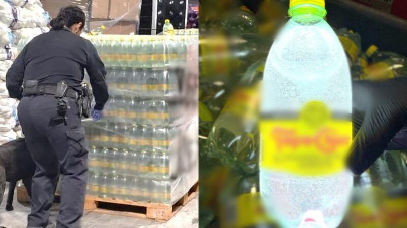 Decomisan mas de mil kilos de metanfetamina en frontera con EU... la ‘disfrazaron’ de agua mineral