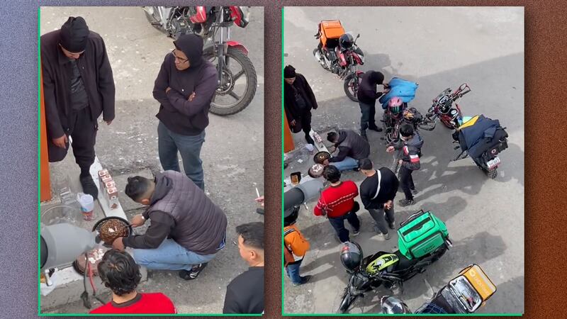 VIDEO: Repartidores de aplicación celebran con pasteles en plena banqueta y generan ternura