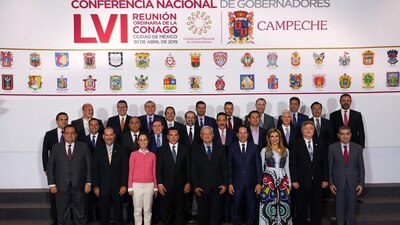 El presidente y los gobernadores en la reunión en la CDMX