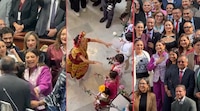 Brugada llega al Congreso CDMX para su Segundo Informe; con 1 hora de retraso y música de Juan Gabriel