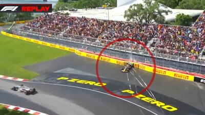 El RB20 se fue contra el muro, por las condiciones de pista