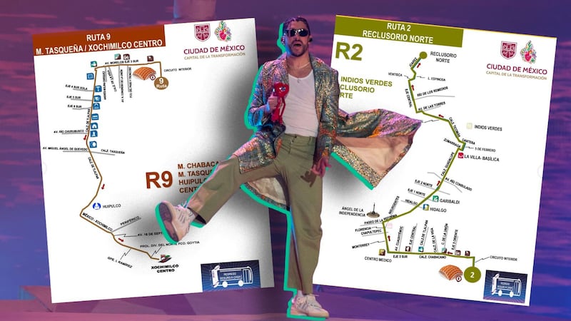 Ocesa y Gobierno de la CDMX habilitan 9 rutas de transporte para el concierto de Bad Bunny