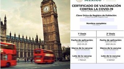 El comprobante de vacunación mexicano será aceptado por las autoridades británicas.