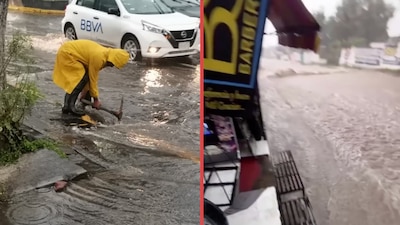 ¡Ecatepec bajo el agua en plena quincena! Fuertes lluvias inundan avenidas