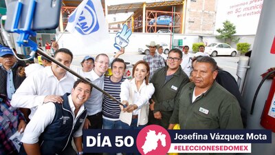 La candidata acudió a la capital Toluca para platicar con simpatizantes