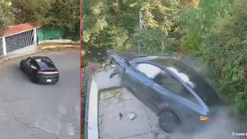 Tesla atraviesa una casa y cae en otra propiedad tras aparatoso accidente en Cuajimalpa
