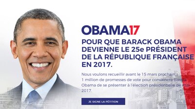 Un cartel en el que se promueve la candidatura del expresidente de EU