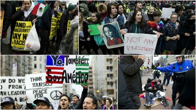 Cientos de personas salieron a manifestarse en contra de la llegada del magnate
