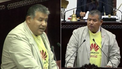 El legislador del PAN decidió presumir su amor por las Águilas del América en plena sesión del Congreso
