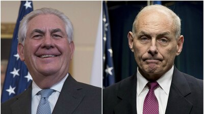 Rex Tillerson, del Deparamento de Estado, y John Kelly, del de Seguridad Interior.