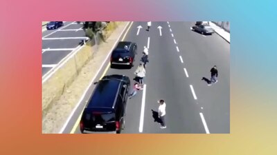 Una persona fue golpeada por una camioneta que pertenecía al convoy del presidente