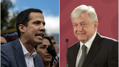 El autoproclamado presidente de Venezuela pidió a López Obrador reconocer su gobierno