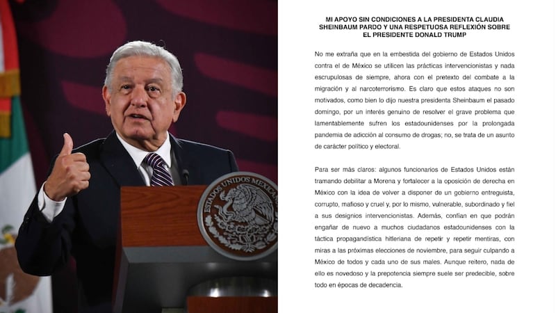 ÍNTEGRA: Esto dice la reflexión de AMLO sobre Trump en la que pide respeto para Sheinbaum