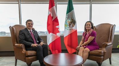 Marcelo Ebrard se reunió con la ministra de Relaciones Exteriores de Canadá, Chrystia Freeland