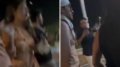 El cantante fue captado mientras arrojaba un teléfono de una fan