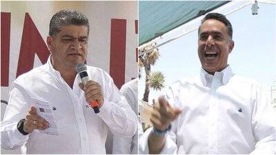 Miguel Riquelme (izquierda) le lleva una ventaja al candidato del PAN, Guillermo Anaya, en Coahuila