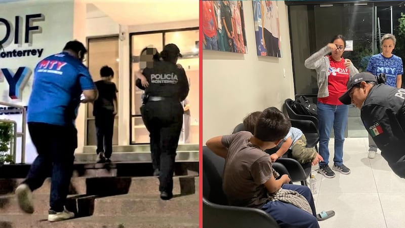 Rescatan a dos menores abandonados en un estacionamiento del Centro de Monterrey