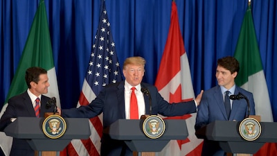 Enrique Peña Nieto, Donald Trump y Justin Trudeau